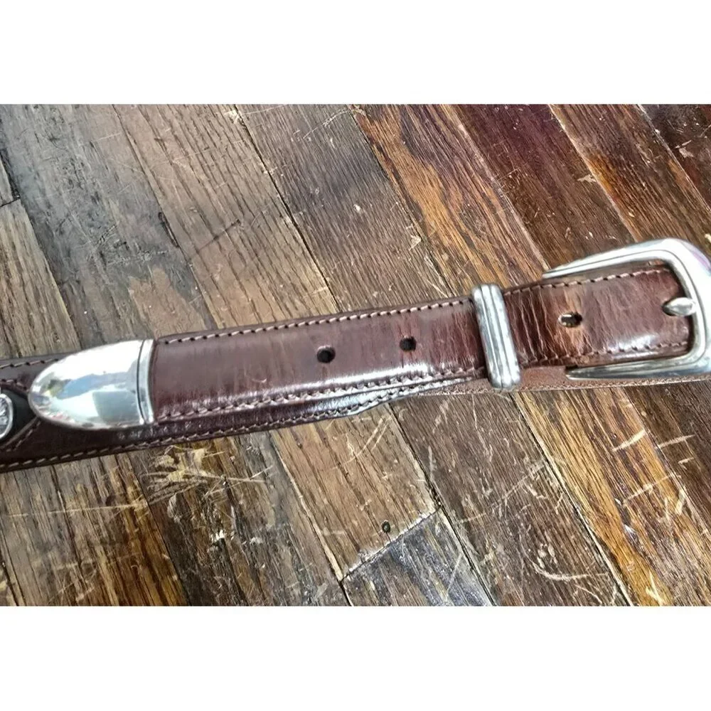 Onyx by Brighton Leather Black Brown Golf Belt